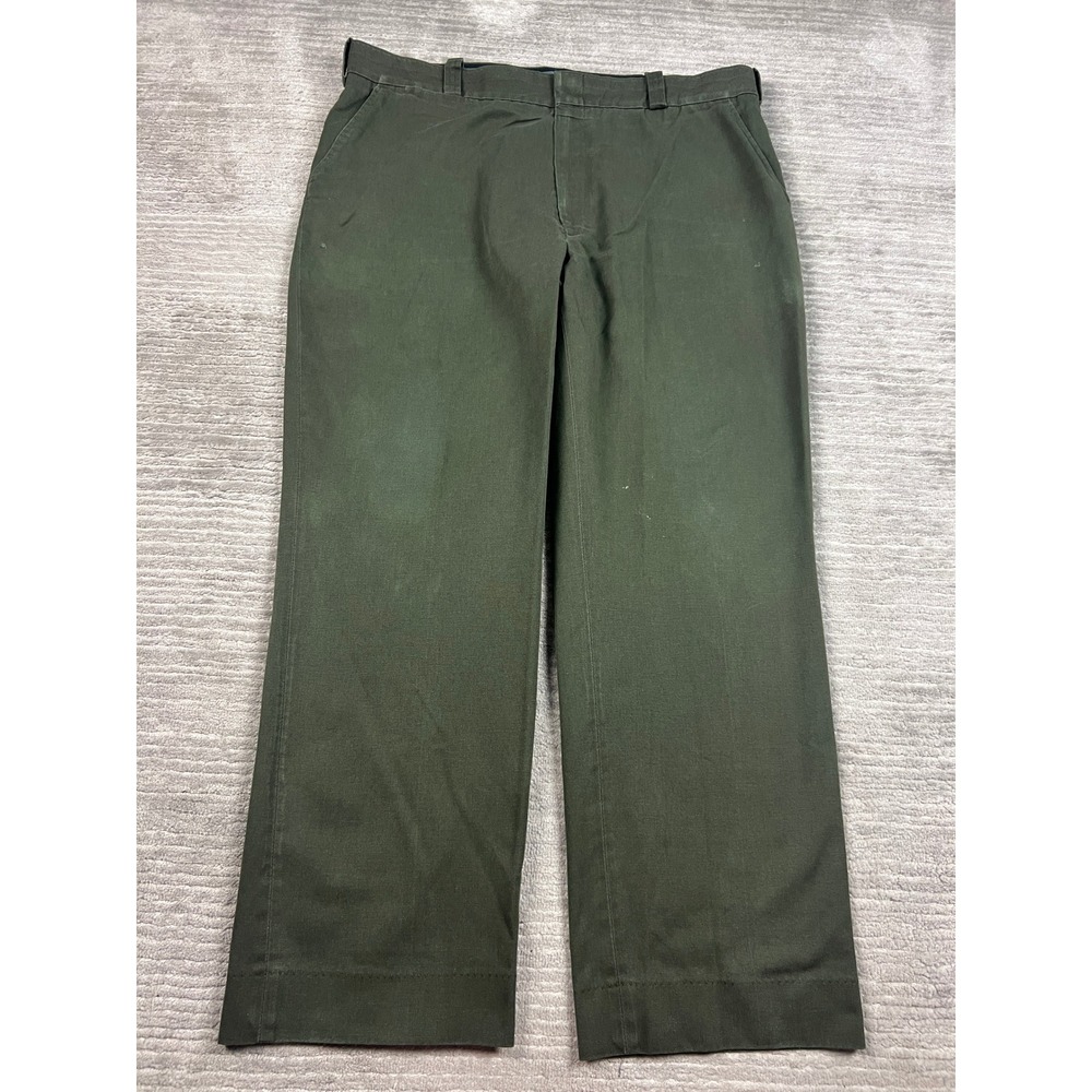 Horace Small Trousers Mens 42 Olive Green Cool-Flex Uniform Work Pants Straight